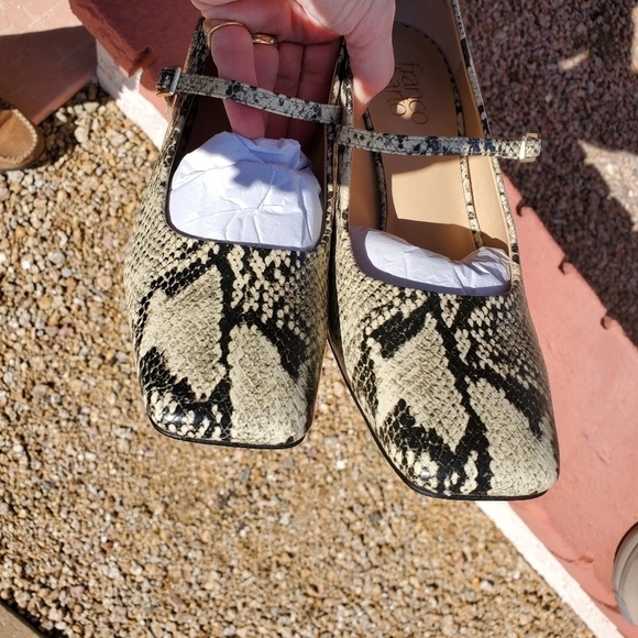 Franco Sarta Hinto Snake Leather Print‎ Sz. 9 3" Heeled Pump - Picture 7 of 11